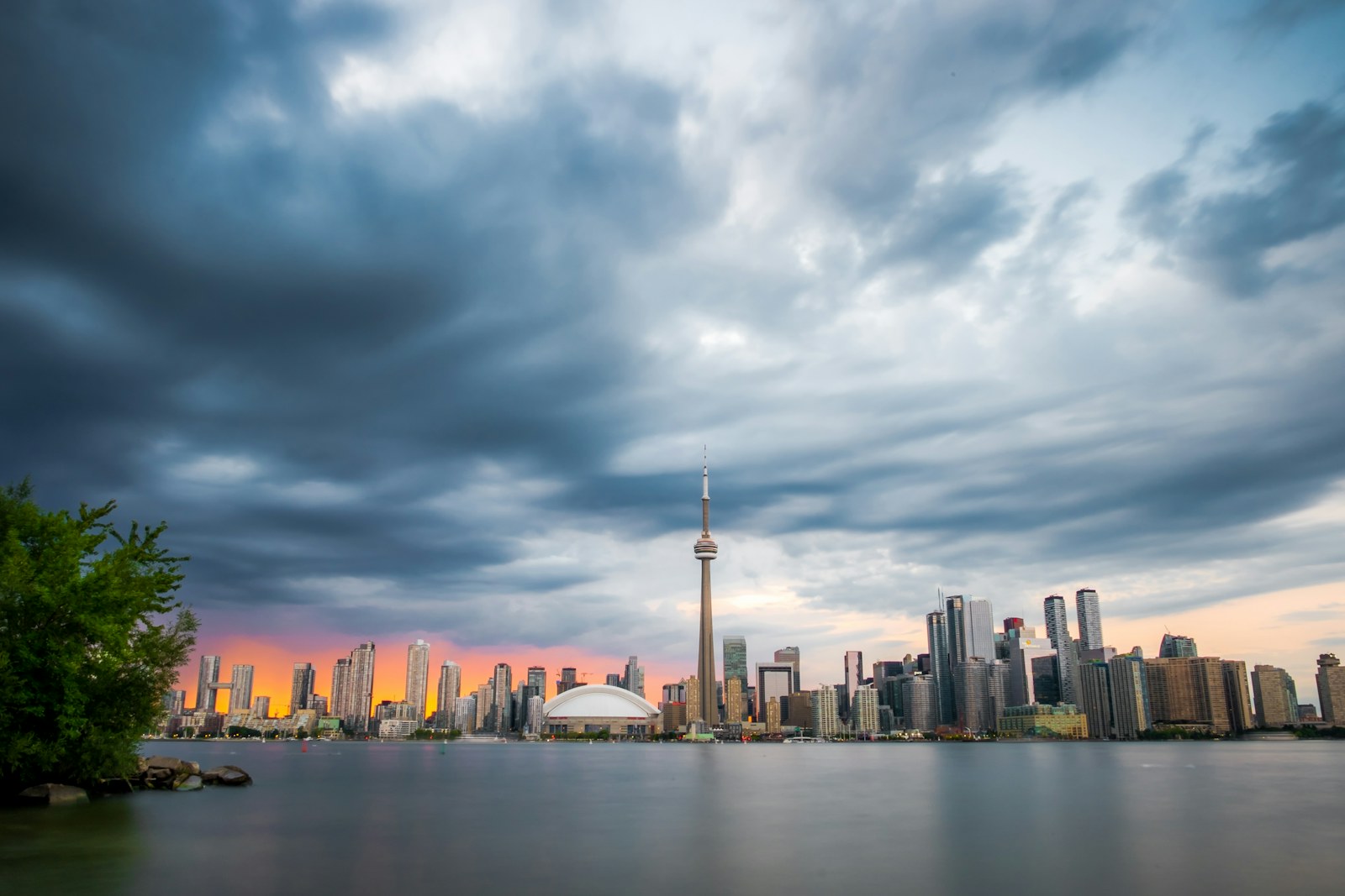 Toronto waterfront skyline and CN Tower